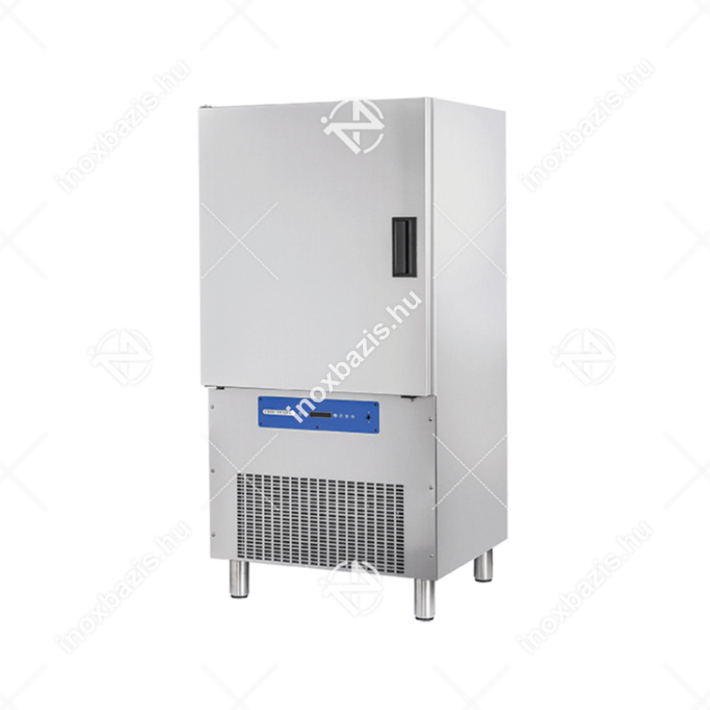 Sokkoló hűtő fagyasztó 10 tálcás GN1/1 és 600x400 újlenyomat és folt mentes lemezborítás, ipari