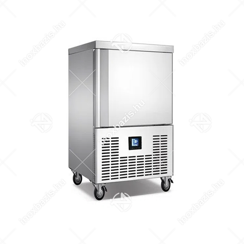 Sokkoló hűtő fagyasztó 10 tálcás GN1/1 és 60×40 EVCO HACCP digitális vezérlés ipari