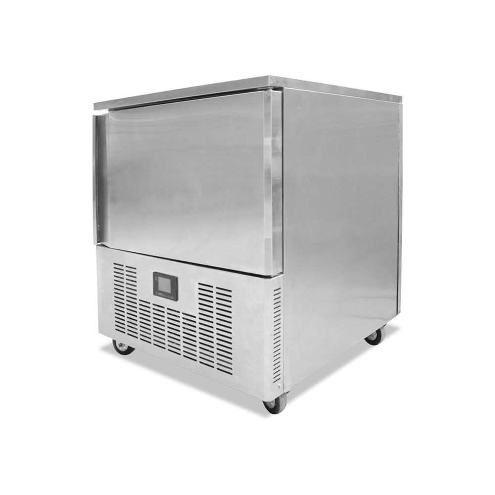 Sokkoló hűtő fagyasztó 5 tálcás GN1/1 és 600×400 EVCO HACCP digitális vezérlő ipari használt
