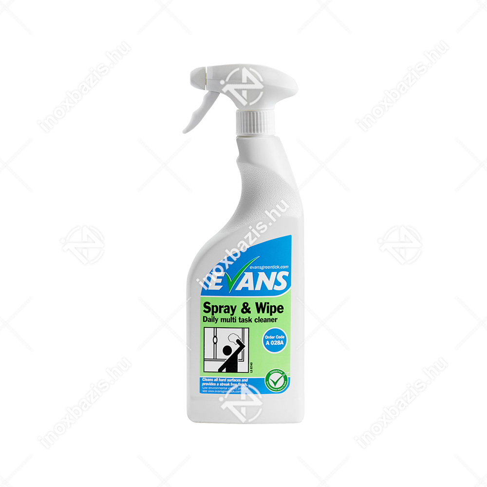 Üveg és inoxtisztító 750 ml Spray and wipe Evans