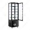 Bemutató hűtővitrin négy oldalról üvegezett 278 liter álló fekete borítás, led világítás ipari Ferrara-Cool