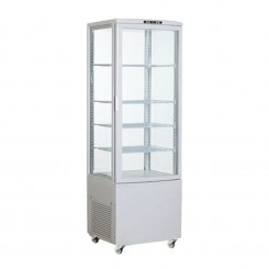 Bemutató hűtővitrin négy oldalról üvegezett 218 liter álló fehér borítás led világítás ipari Ferrara-Cool