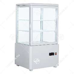 Bemutató hűtővitrin négy oldalról üvegezett 58 liter fehér ipari Ferrara-Cool