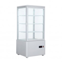 Bemutató hűtővitrin négy oldalról üvegezett 78 liter fehér ipari Ferrara-Cool