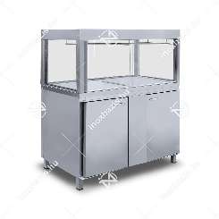 Hűtővitrin alsó hűtött tárolóval 1200x700x1400 mm külső aggregáttal