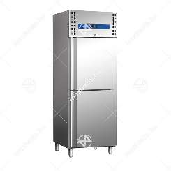 Hűtőszekrény álló 700 literes 2 osztott ajtós rozsdamentes ipari háttérhűtő Ferrara-Cool