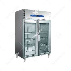 Hűtőszekrény álló 1200 literes dupla üvegajtós rozsdamentes ipari háttérhűtő Ferrara-Cool