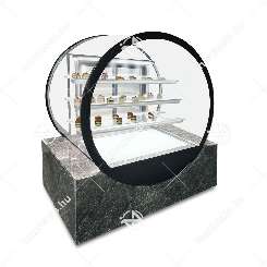 Süteményes cukrász hűtőpult kör alakú ipari 1400×750×1600mm Ferrara-Cool